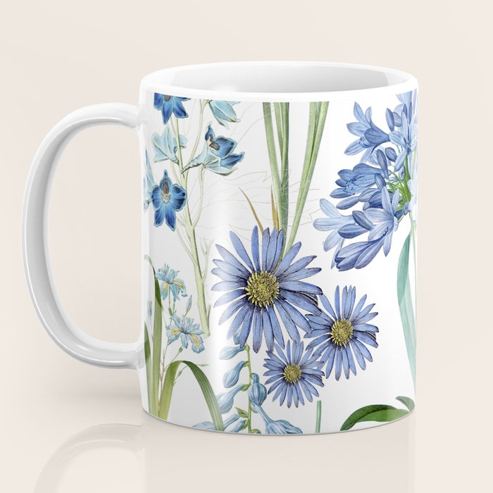 Blue Botanical Floral Coffee Mug Gallery Image 3