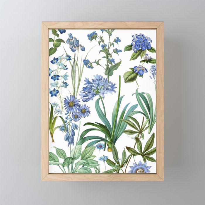 Blue Botanical Floral Mini Art Print Gallery Image 1