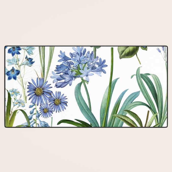 Blue Botanical Floral Desk Mat Gallery Image 3