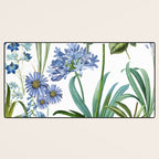 Blue Botanical Floral Desk Mat Gallery Image 3