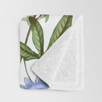 Blue Botanical Floral Throw Blanket Gallery Image 3