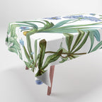 Blue Botanical Floral Tablecloth Gallery Image 1