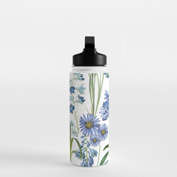 Blue Botanical Floral Water Bottle Gallery Image 3