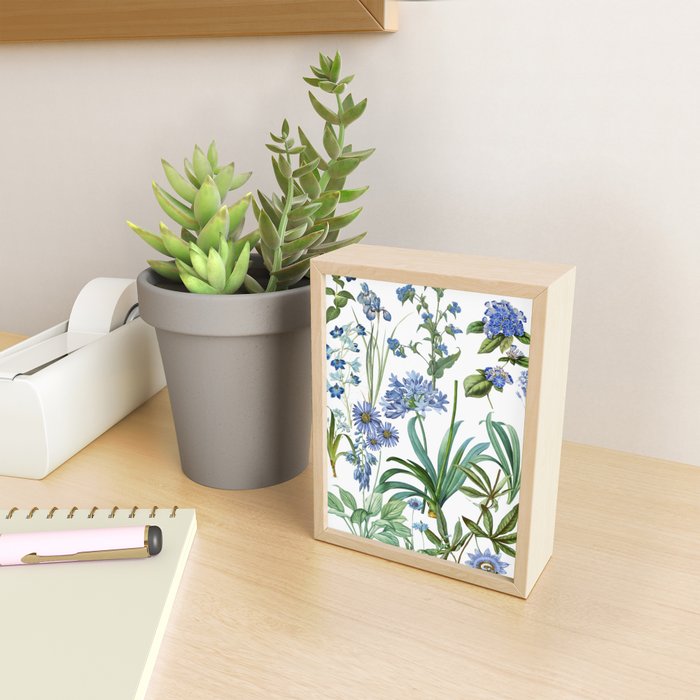 Blue Botanical Floral Mini Art Print Gallery Image 2