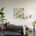Blue Botanical Floral Wood Wall Art Gallery Image 2