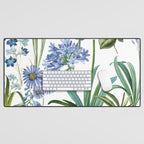 Blue Botanical Floral Desk Mat Gallery Image 1