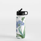 Blue Botanical Floral Water Bottle Gallery Image 1