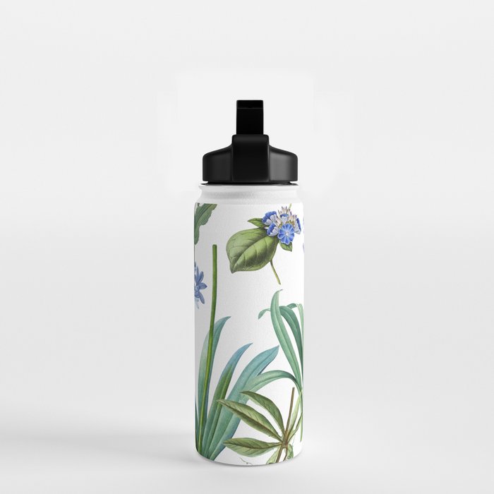 Blue Botanical Floral Water Bottle Gallery Image 2