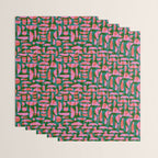 Simple Hand-cut Pattern #5 / Pink & Green Wrapping Paper Gallery Image 3