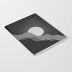 Abstraction_SUNRISE_SUNSET_BLACK_WHITE_MONO_POP_ART_0622A Notebook Gallery Image 2