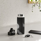 Abstraction_SUNRISE_SUNSET_BLACK_WHITE_MONO_POP_ART_0622A Water Bottle Gallery Image 4