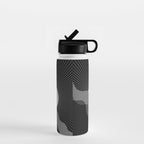 Abstraction_SUNRISE_SUNSET_BLACK_WHITE_MONO_POP_ART_0622A Water Bottle Gallery Image 1