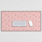 Spring Garden Flower Lineart - Pink Desk Mat Gallery Image 1