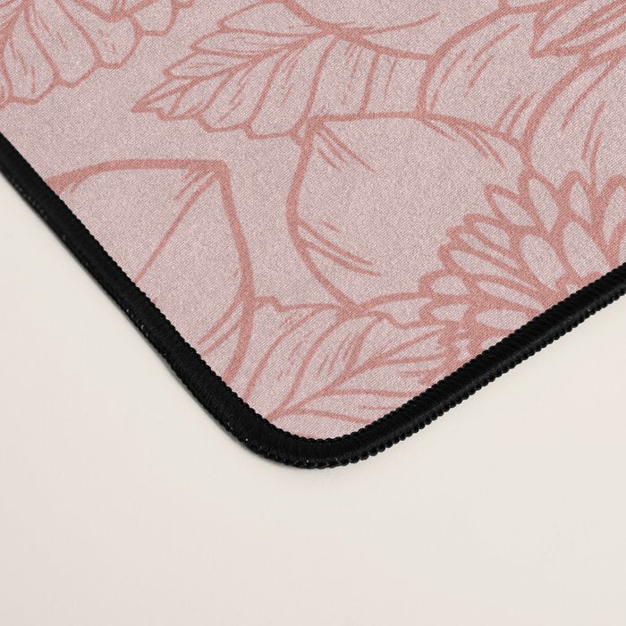 Spring Garden Flower Lineart - Pink Desk Mat Gallery Image 4