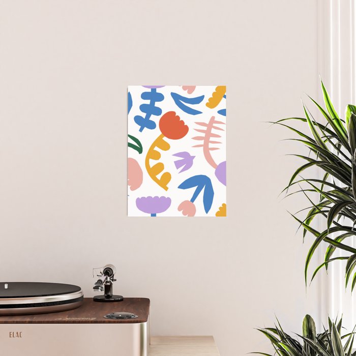 Retro spring flower nature drawing Poster Gallery Image 2