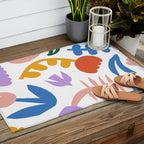 Retro spring flower nature drawing Outdoor Rug Gallery Image 2