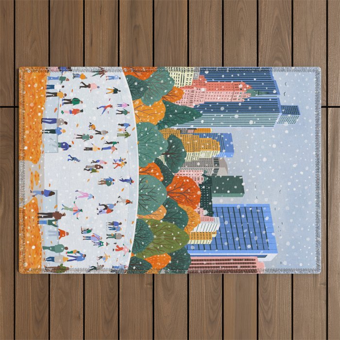 Winter in New York City Outdoor Rug Gallery Image 1