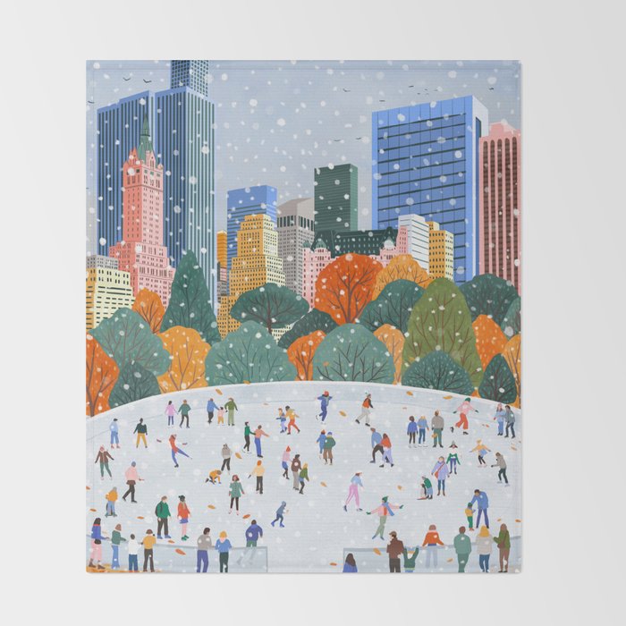 Winter in New York City Throw Blanket Gallery Image 2