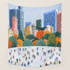 Winter in New York City Wall Tapestry Gallery Image 4