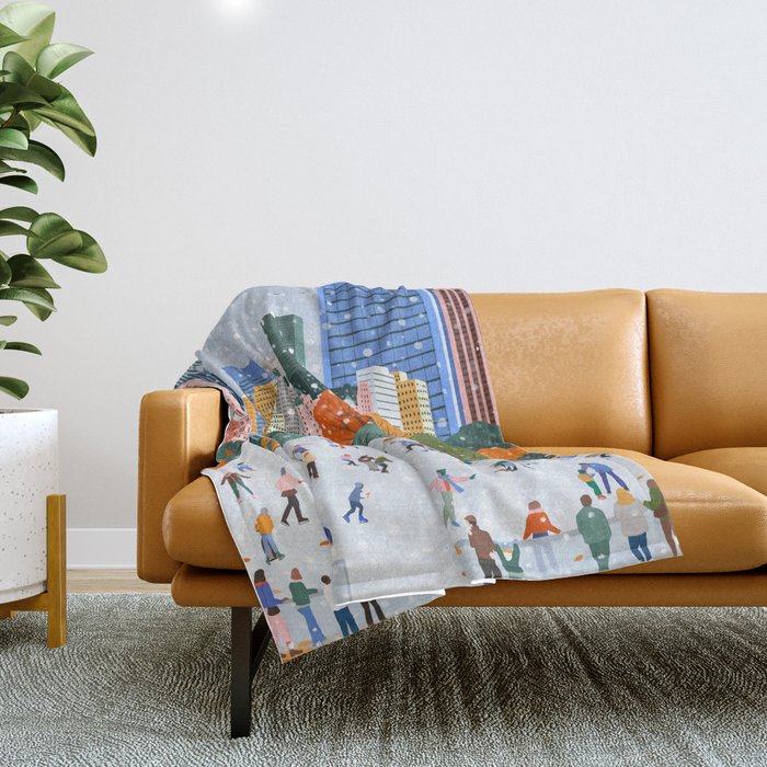 Winter in New York City Throw Blanket Gallery Image 1