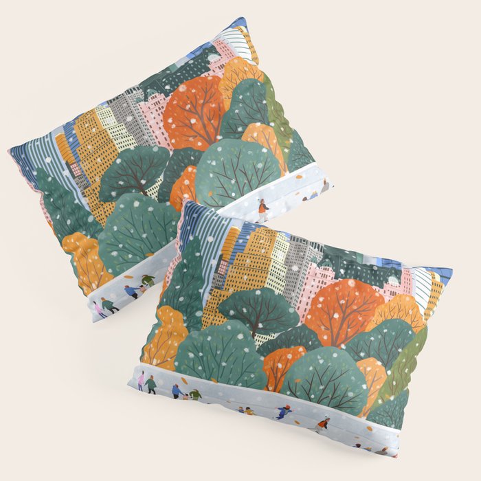 Winter in New York City Pillow Sham Gallery Image 1