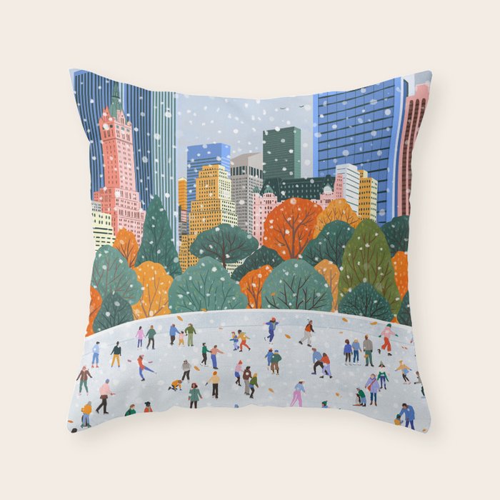 Winter in New York City Throw Pillow Gallery Image 1