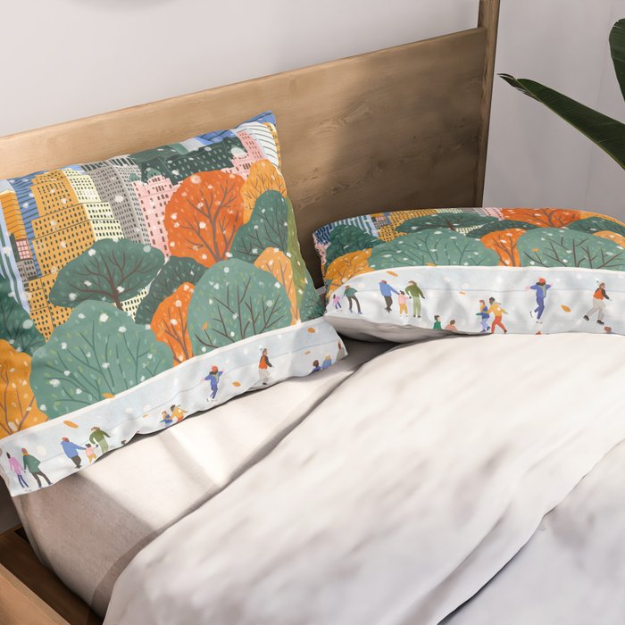 Winter in New York City Pillow Sham Gallery Image 2
