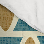 Mid Century Modern Geometric Oval Pattern 227 Blue Gold and Beige Comforter Gallery Image 4