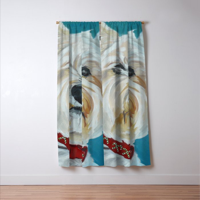 West Highland White Terrier Dog Portrait Window Curtain Gallery Image 3