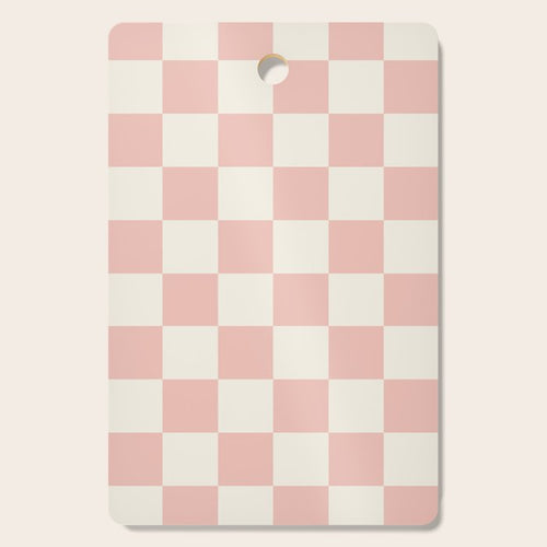 Checkered (Pink Cream) Cutting Board Gallery Image 1