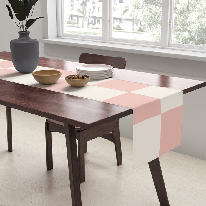 Checkered (Pink Cream) Table Runner Gallery Image 2