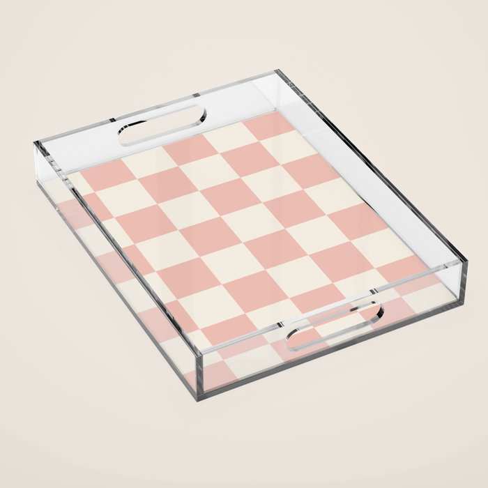 Checkered (Pink Cream) Acrylic Tray Gallery Image 1