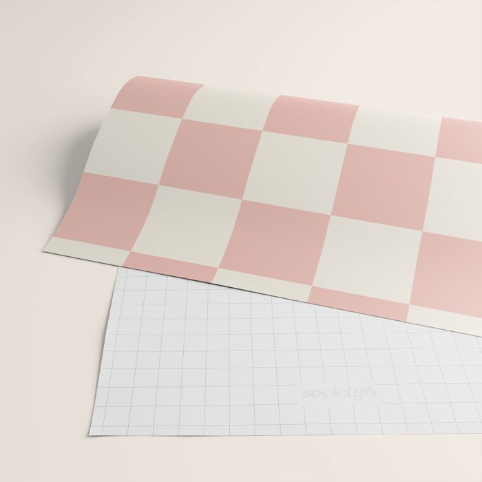 Checkered (Pink Cream) Wrapping Paper Gallery Image 2