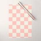 Checkered (Pink Cream) Wrapping Paper Gallery Image 1