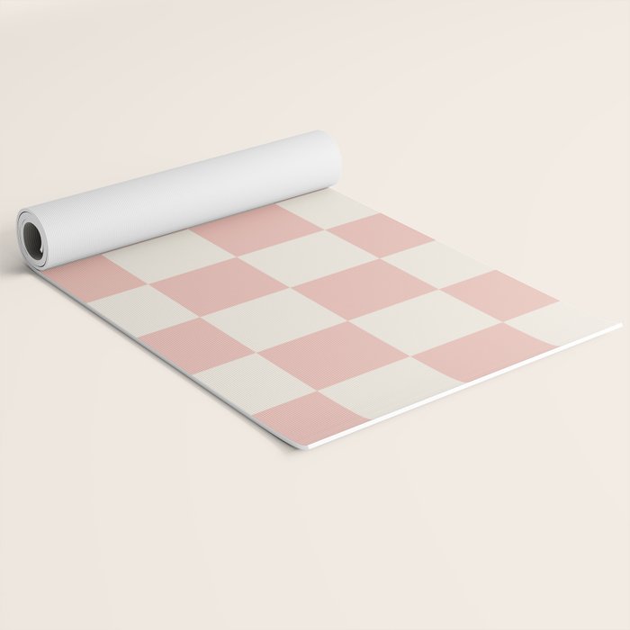 Checkered (Pink Cream) Yoga Mat Gallery Image 2