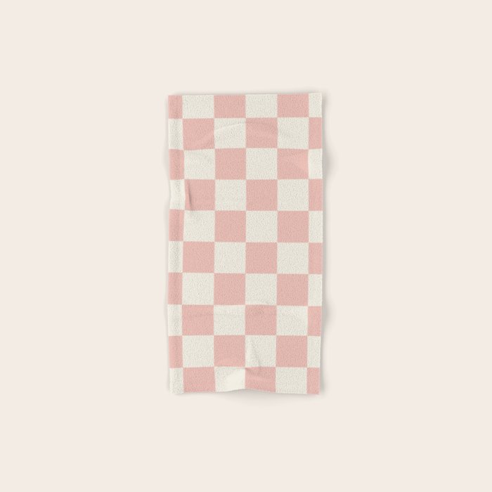 Checkered (Pink Cream) Bath Towel Gallery Image 1