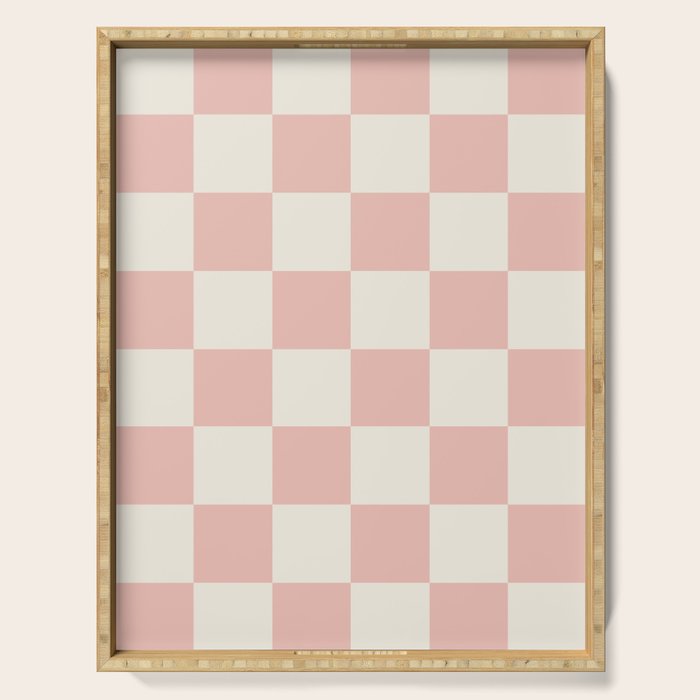 Checkered (Pink Cream) Serving Tray Gallery Image 1
