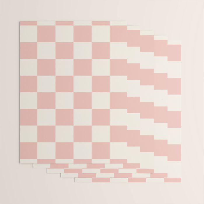 Checkered (Pink Cream) Wrapping Paper Gallery Image 3