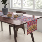 Kashan Central Persian Rug Print Table Runner Gallery Image 2