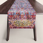 Kashan Central Persian Rug Print Table Runner Gallery Image 1