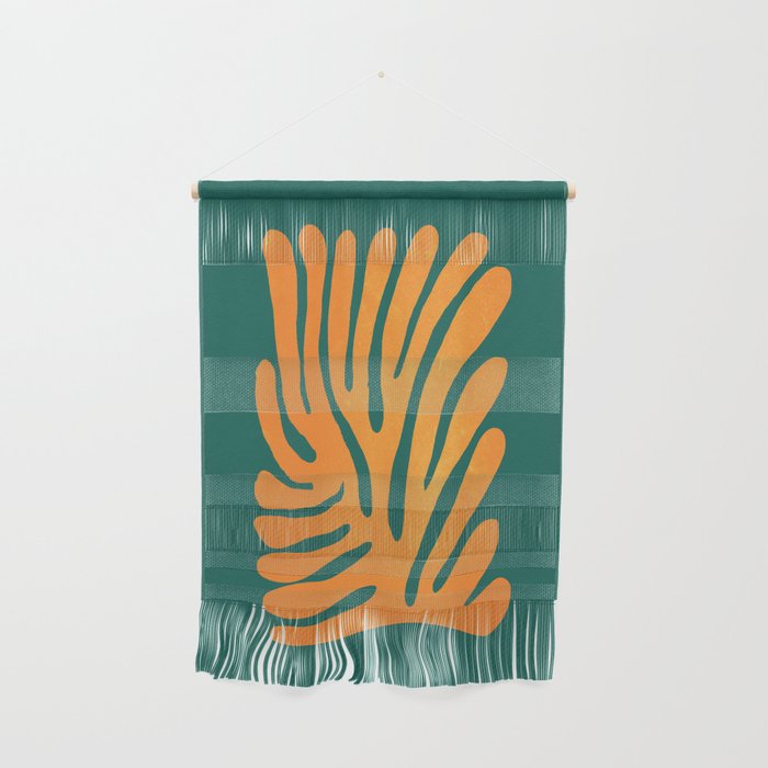 Pine Green & Tangerine: Matisse Paper Cutouts 01 Wall Hanging Gallery Image 1
