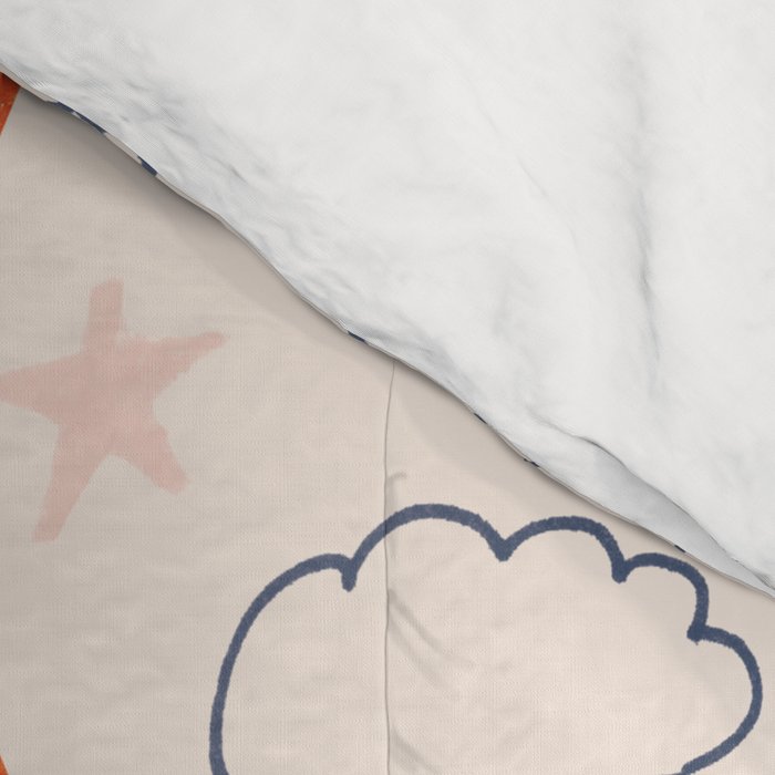 Happy Smiley Face & Retro Rainbows in Dusty Pink Comforter Gallery Image 4