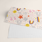 Happy Smiley Face & Retro Rainbows in Dusty Pink Wrapping Paper Gallery Image 2