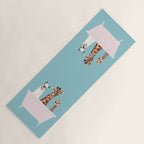 Playful Gangs in Bathtub Blue Yoga Mat Gallery Image 1