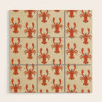 Coastal Lobsters Nautical Crustacean Wood Wall Art Gallery Image 1