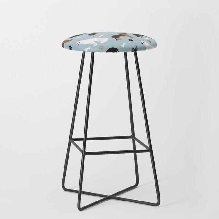 German Shepherd Dog Paws and Bones Pattern Stool Gallery Image 1