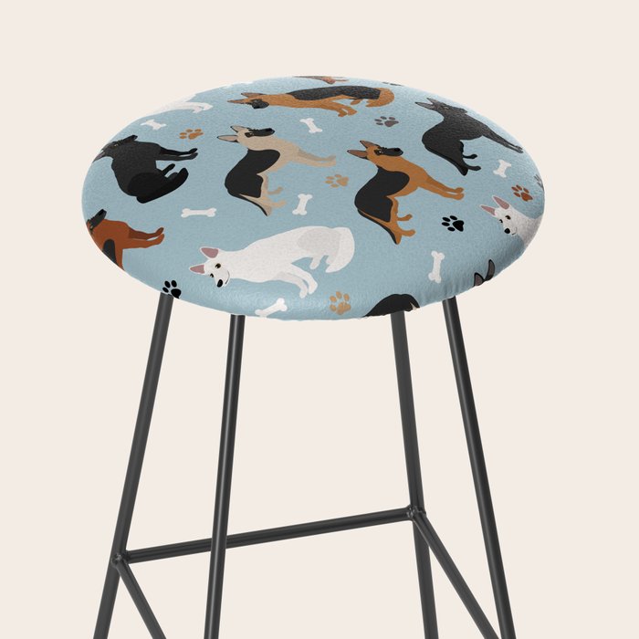 German Shepherd Dog Paws and Bones Pattern Stool Gallery Image 2