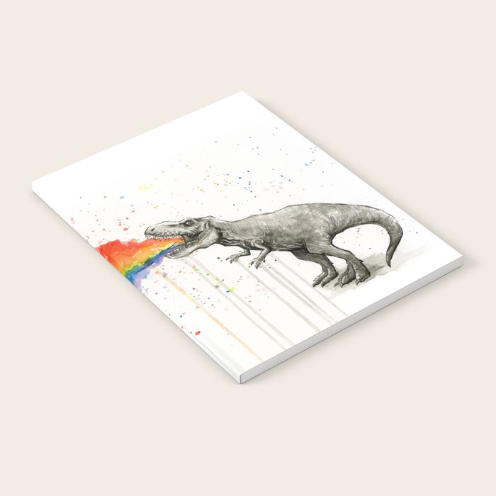 T-Rex Dinosaur Vomits Rainbow Notebook Gallery Image 2