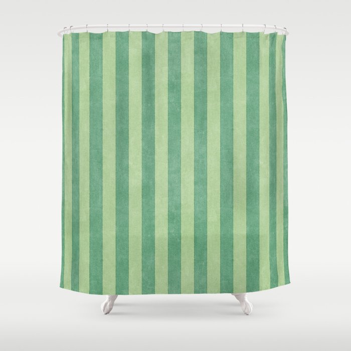 STRIPES - 004 - green Shower Curtain Gallery Image 1
