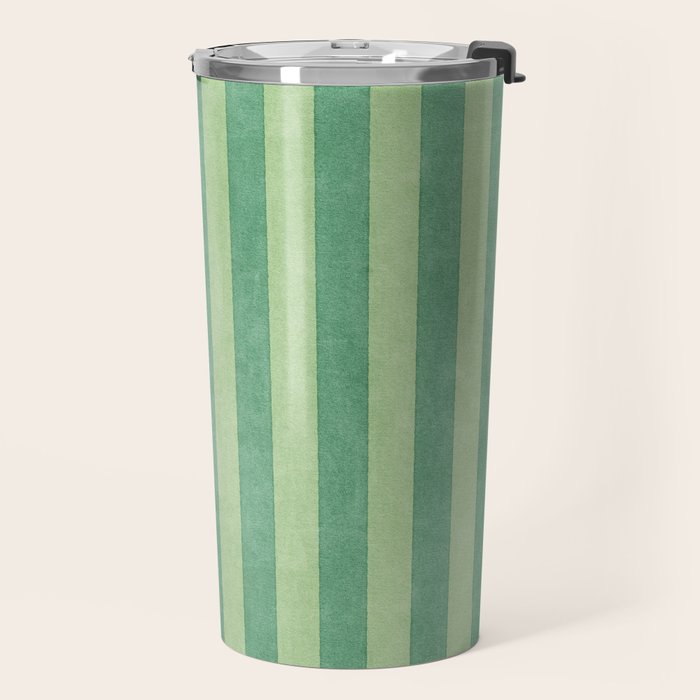 STRIPES - 004 - green Travel Mug Gallery Image 2